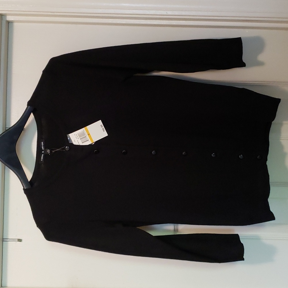 Black cardigan sweater